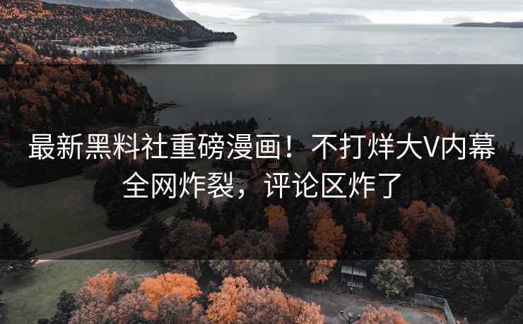 最新黑料社重磅漫画！不打烊大V内幕全网炸裂，评论区炸了